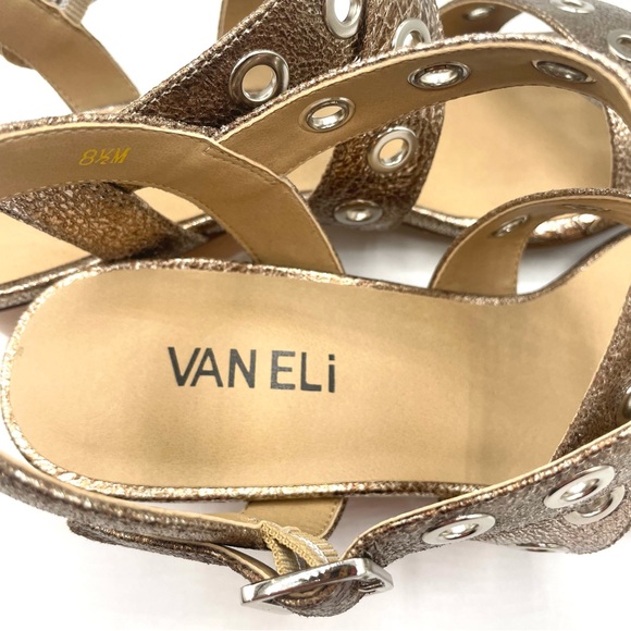 Vaneli Metallic Strappy Sandals. Size 8.5. Block Heel. - Picture 8 of 14